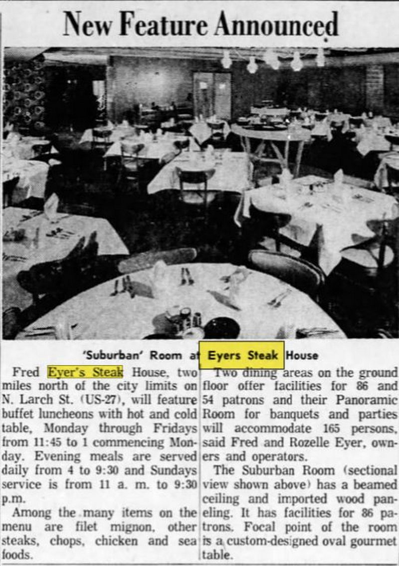 Fred Eyers Steak House (Zum Nordhaus) - Apr 1963 Article